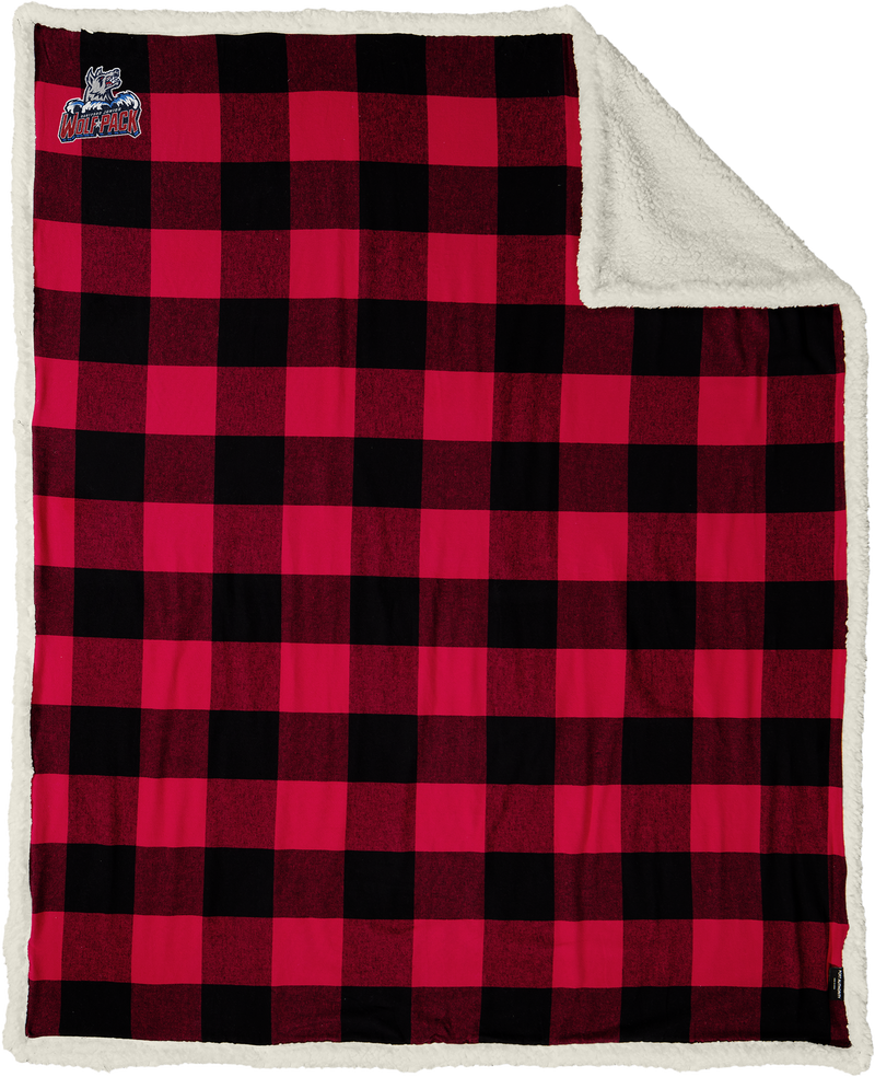 Hartford Jr. Wolfpack Flannel Sherpa Blanket