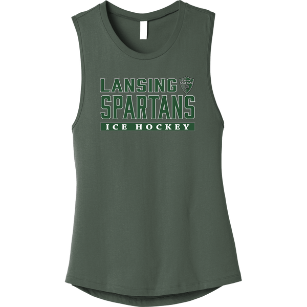 Lansing Spartans Womens Jersey Muscle Tan