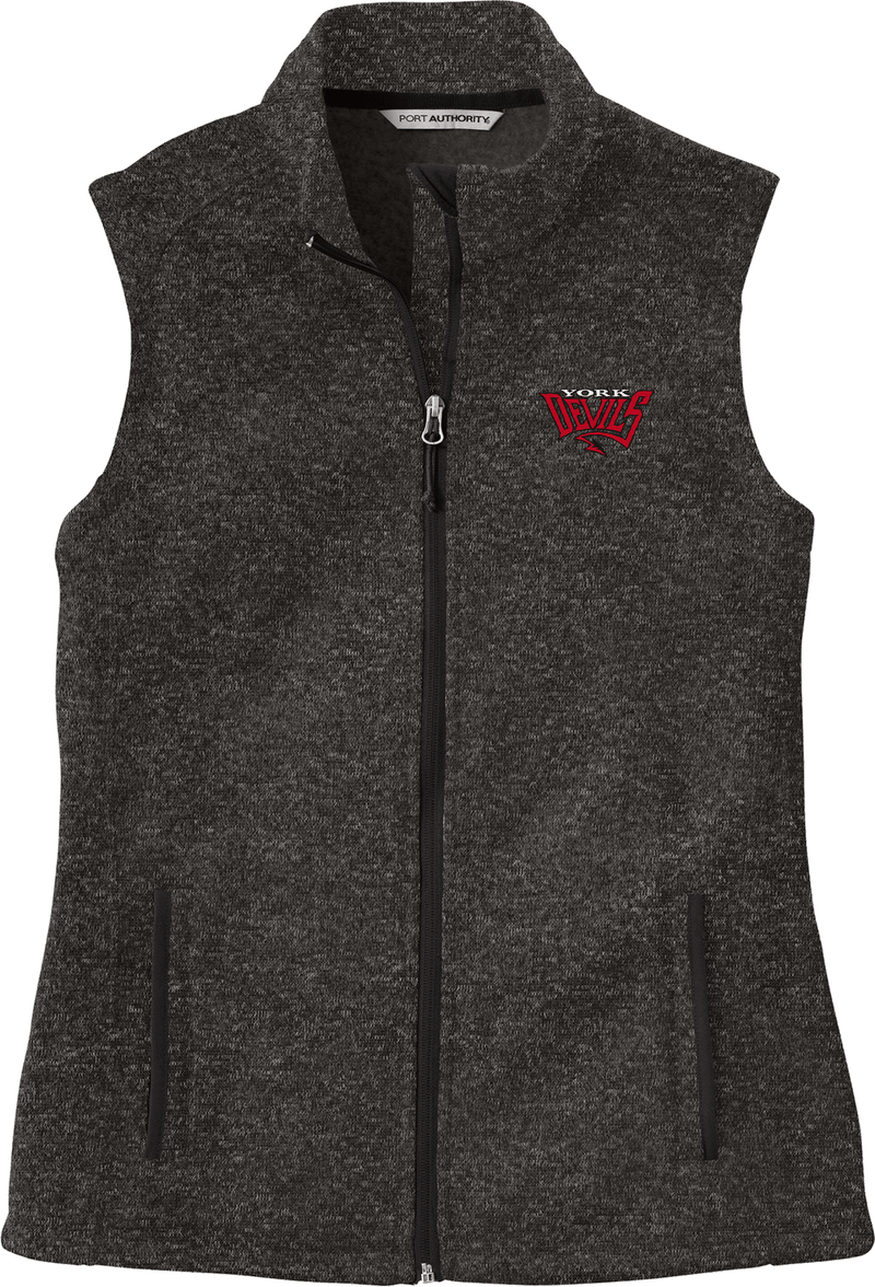 York Devils Ladies Sweater Fleece Vest