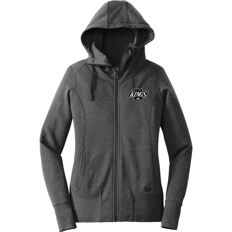 CT Oil Kings New Era Ladies Tri-Blend Fleece Full-Zip Hoodie