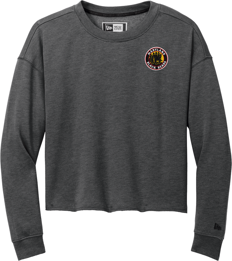 Maryland Black Bears New Era Ladies Tri-Blend Fleece Crop Crew