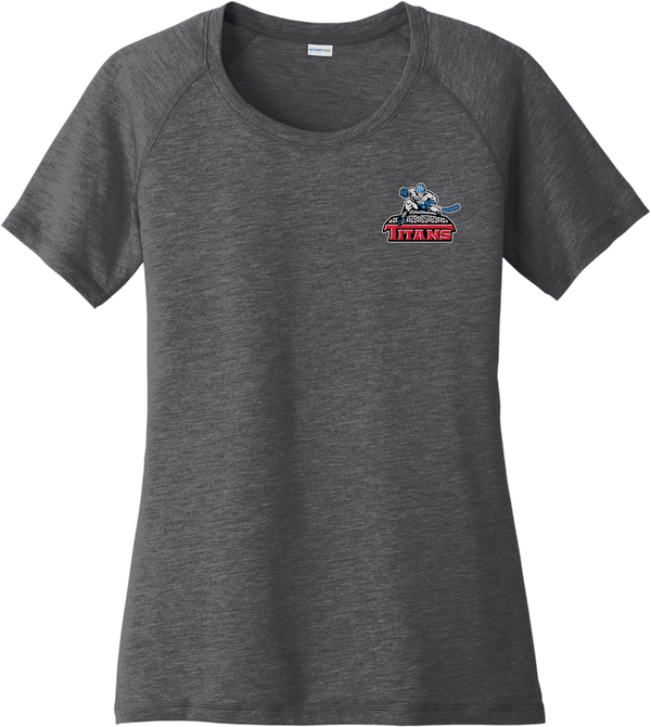 NJ Titans Ladies PosiCharge Tri-Blend Wicking Scoop Neck Raglan Tee