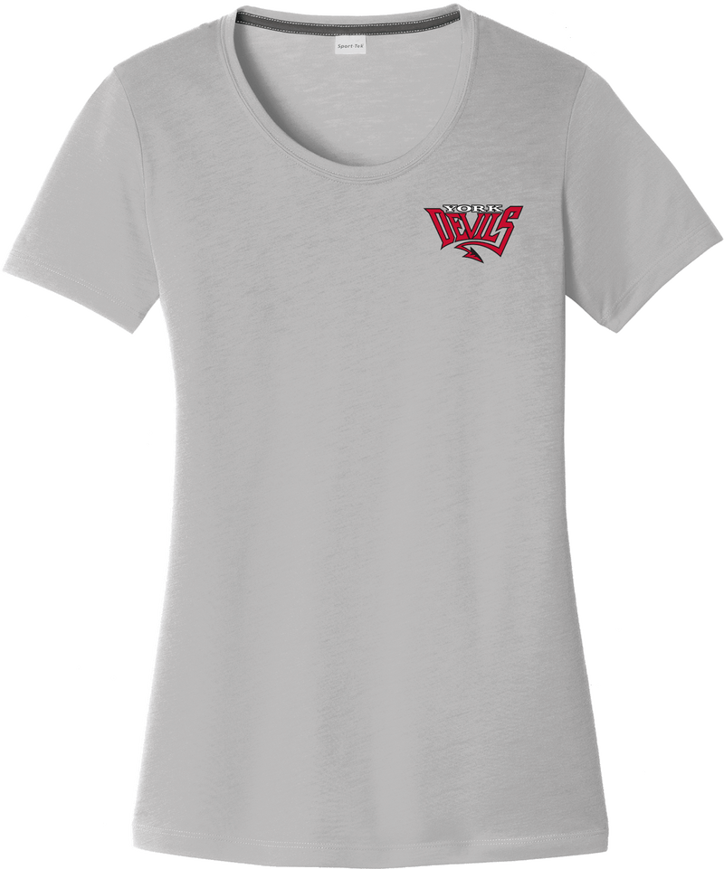 York Devils Ladies PosiCharge Competitor Cotton Touch Scoop Neck Tee