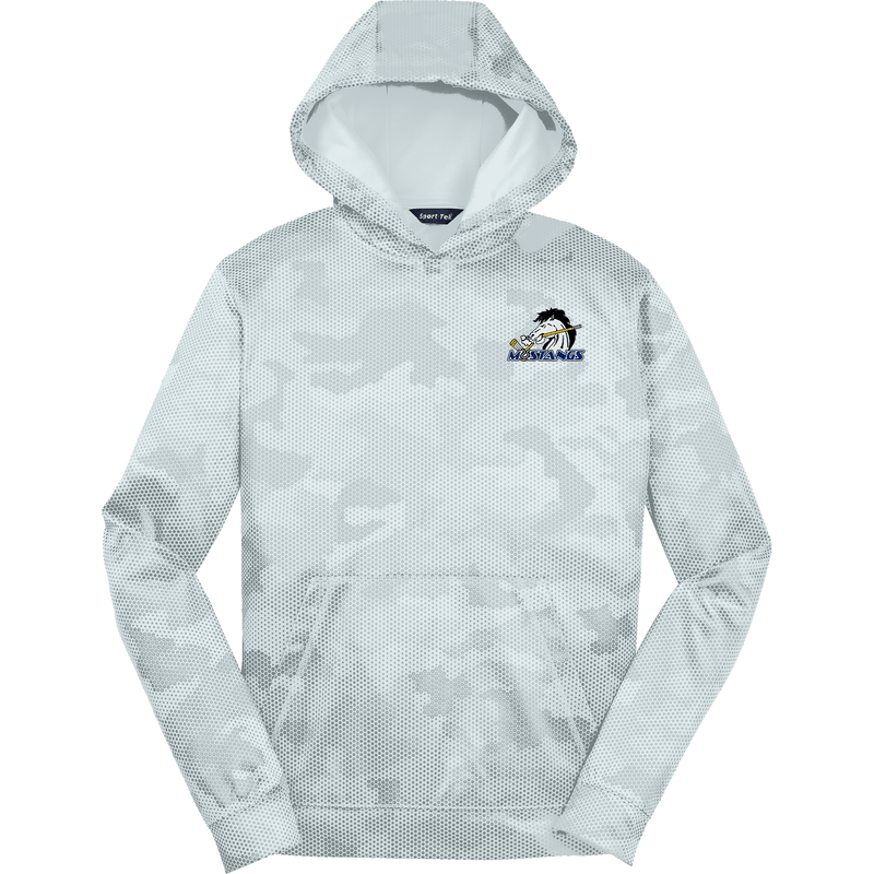 Mid-State Mustangs Youth Sport-Wick CamoHex Fleece Hooded Pullover