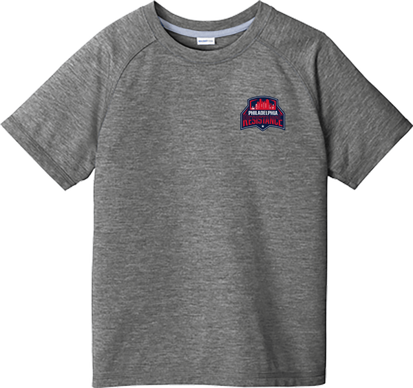 Philadelphia Resistance Youth PosiCharge  Tri-Blend Wicking Raglan Tee